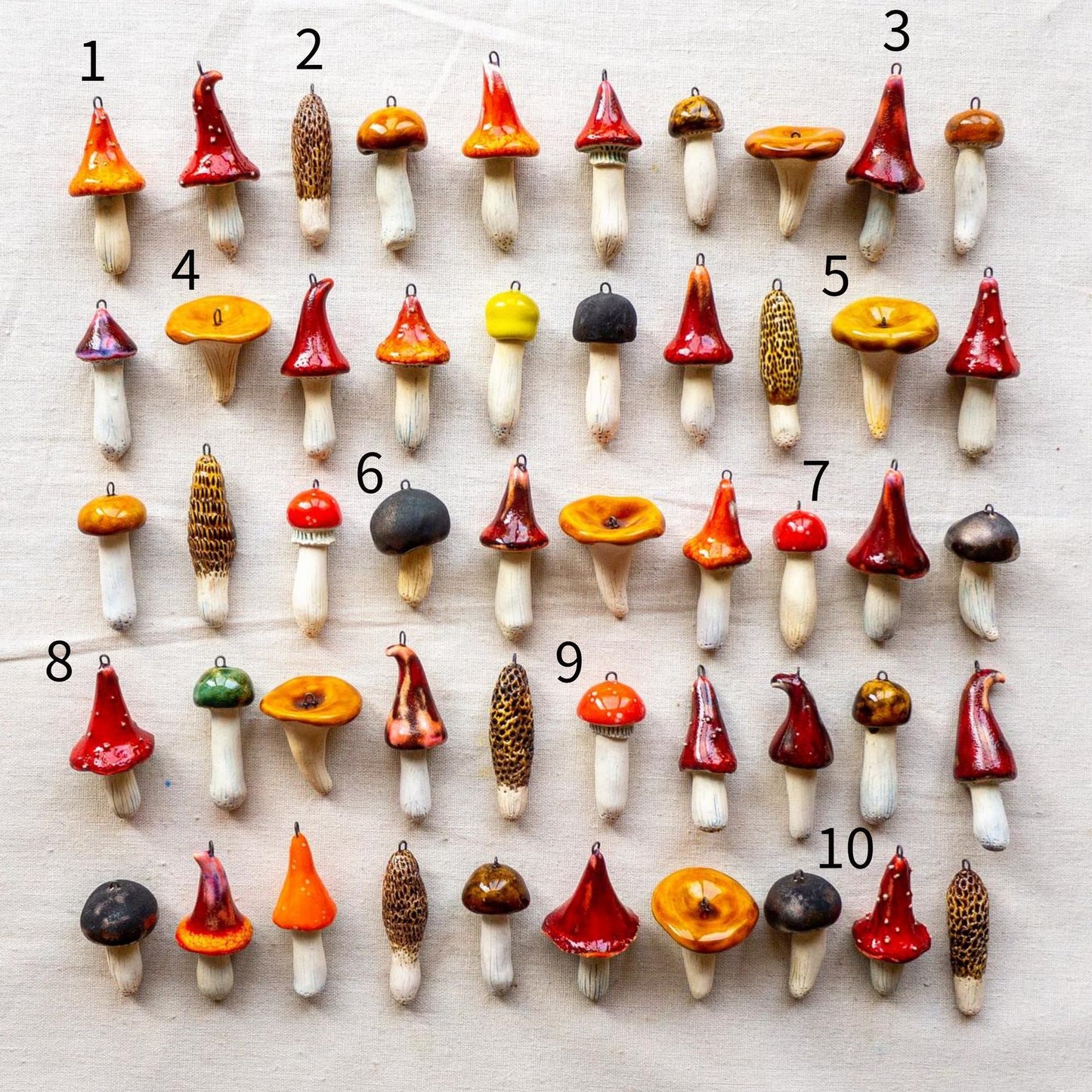Colorful Mushroom Geometric Stainless Steel Plated DIY Charm Bar Pendant