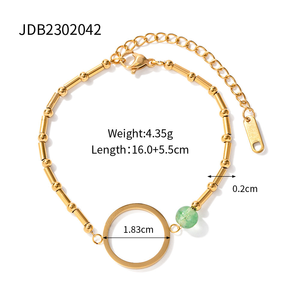 Geometric Cuban Link Bracelet for Women and Men Stainless Steel Gold Plated Hip Hop Style Fashion Jewelry