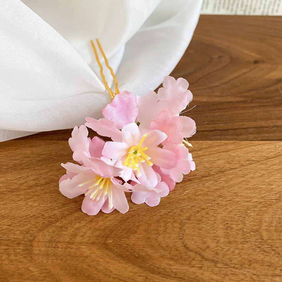 Elegante Fermaglio per Capelli Floreale in Tessuto con Dettagli Lavorati a Mano per Donna Stile Minimalista Moderno