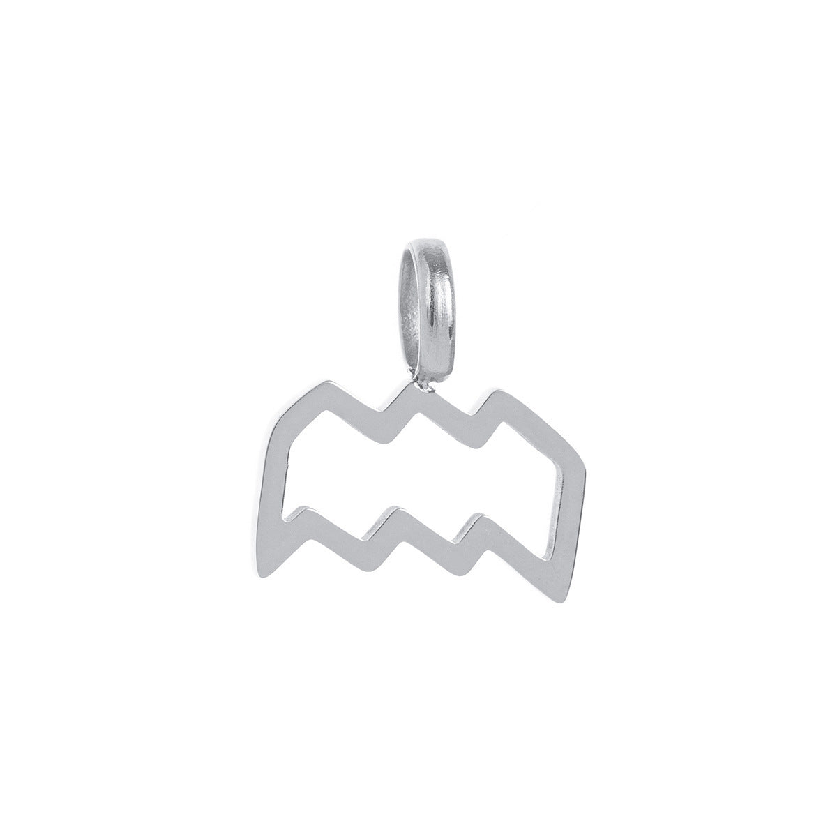 Minimalist Titanium Steel Plated Zodiac Charm Bar Necklace for Women