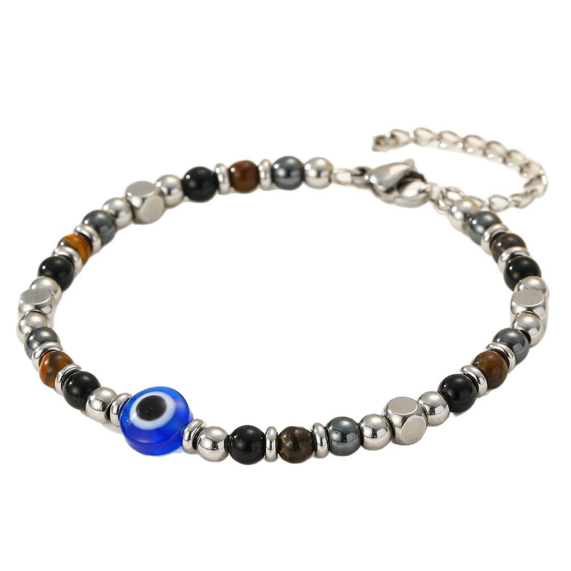 Minimalist Geometric Yellow Tiger Eye Beaded Bracelet for Women