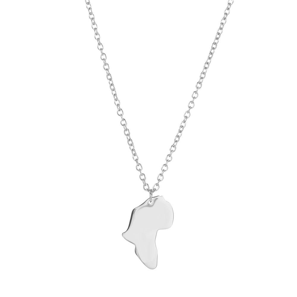 Punk Hip-hop Minimalist Star Geometric Titanium Steel Plated Pendant Necklace with Cable Chain