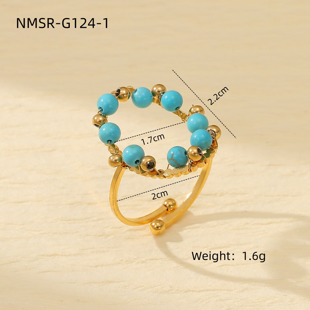 Anello in acciaio al titanio a forma di cuore con finitura galvanizzata e pietra naturale, stile lusso leggero, da donna