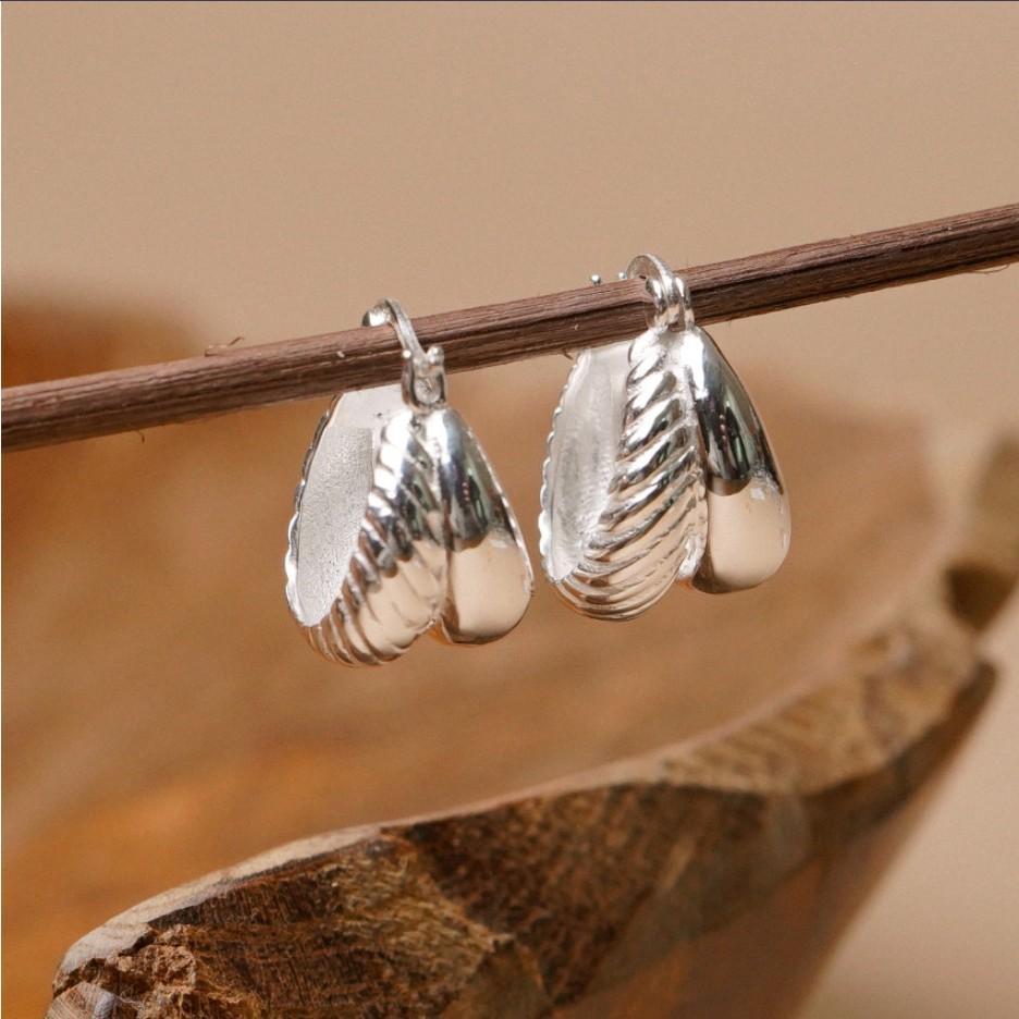 Pendientes minimalistas geométricos de doble arco para mujer en plata de ley 925 con acabado chapado