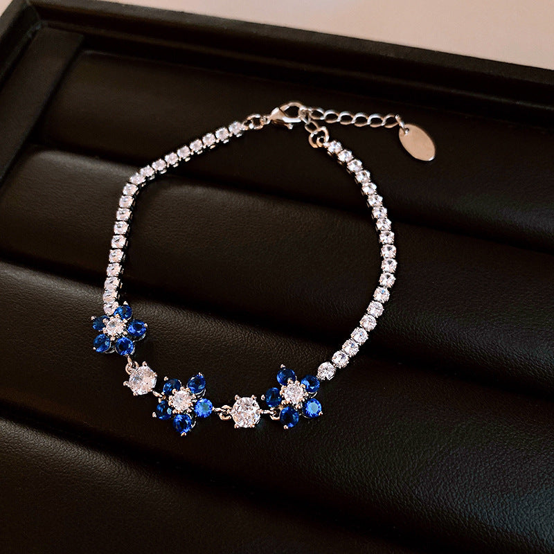 Luxury Elegant Geometric Alloy Plated Bracelet with Cubic Zirconia for Women