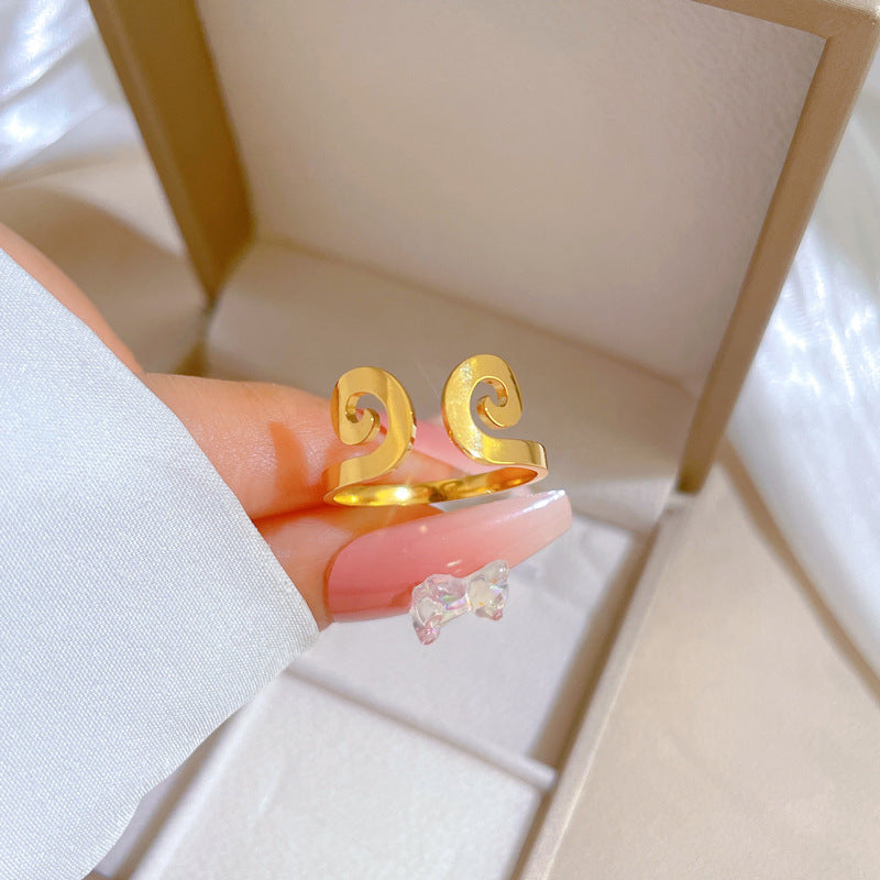 Anillo Minimalista de Acero de Titanio con Forma de Corona para Hombres y Mujeres, Acabado Pulido, Joyería Disco que no se Desvanece