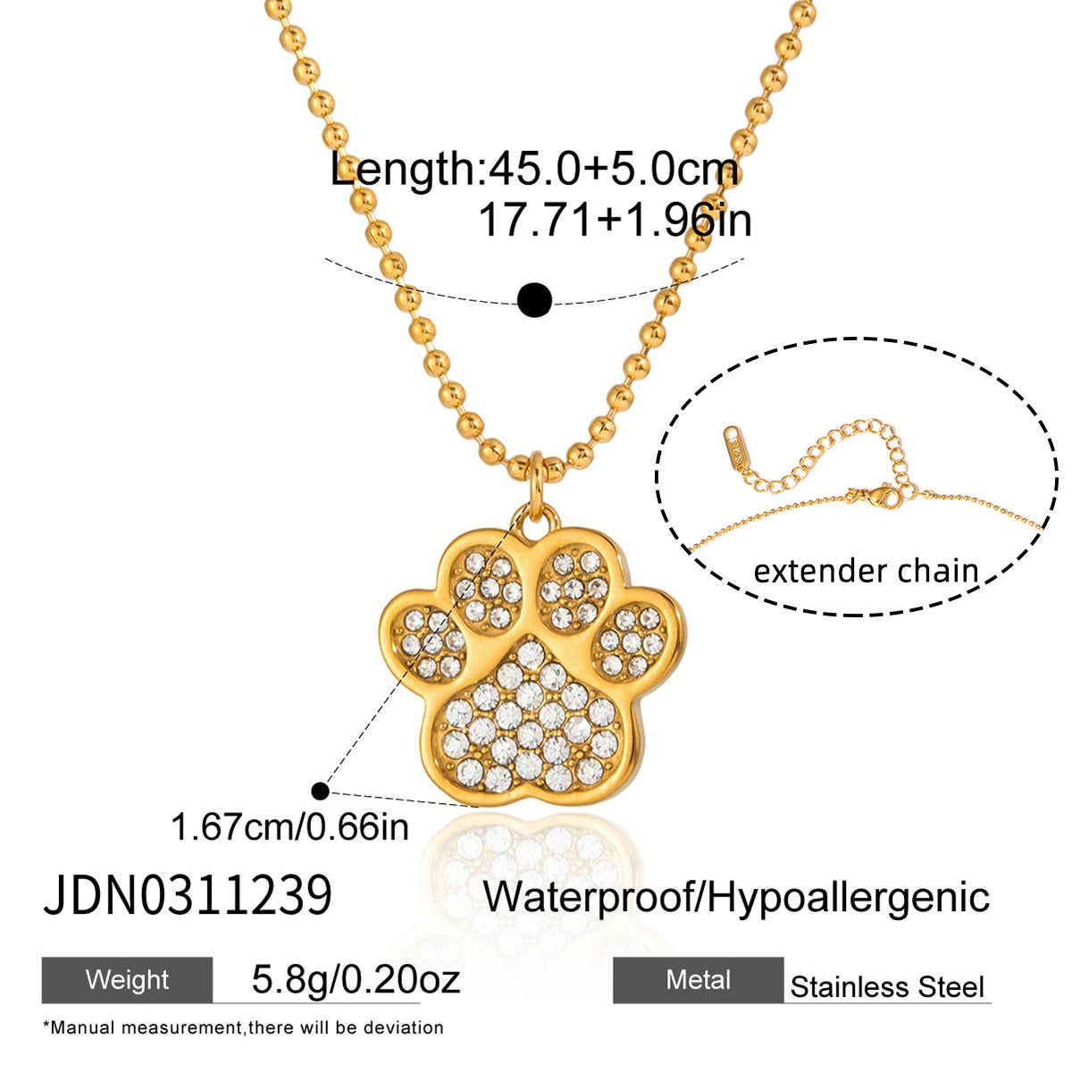 Collar colgante de gato geométrico minimalista de acero inoxidable 316L con baño de oro PVD para mujer