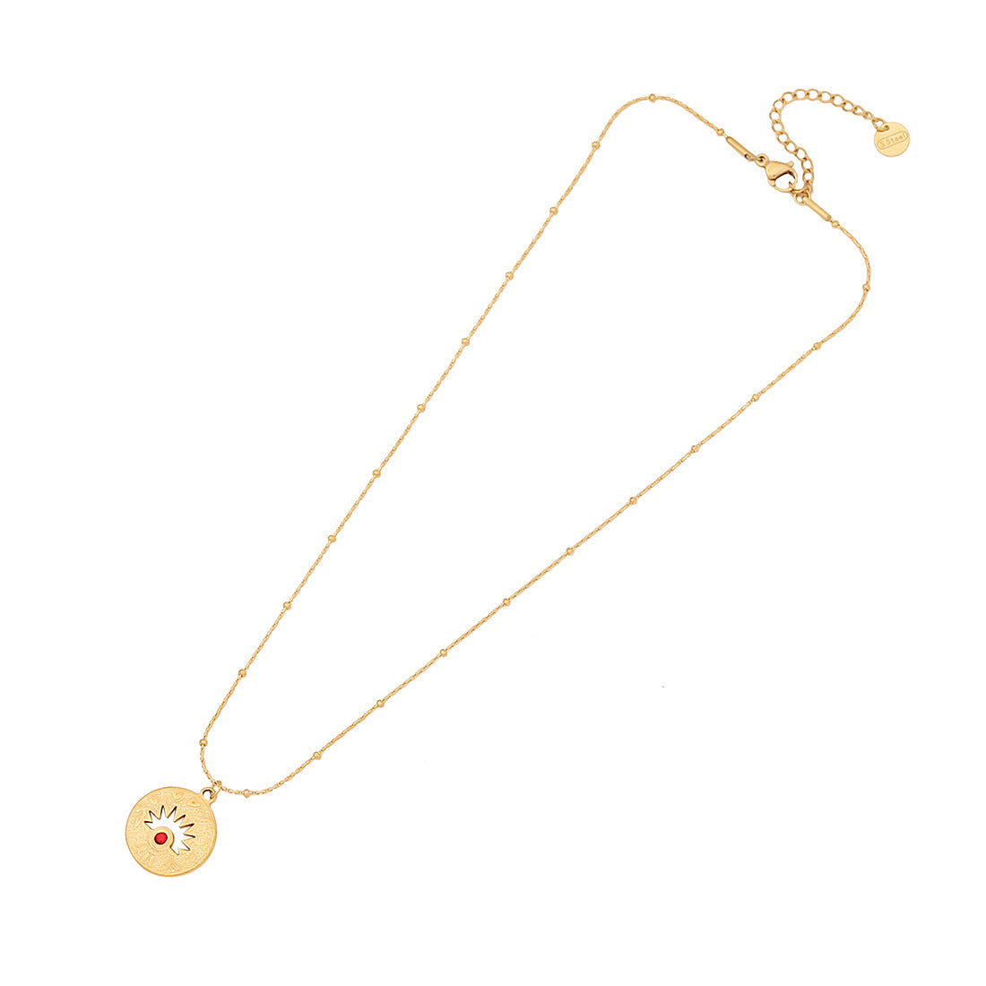 Collana con Ciondolo a Mano Rosa Geometrica Vintage in Acciaio Inossidabile con Design Ispirato ai Tarocchi