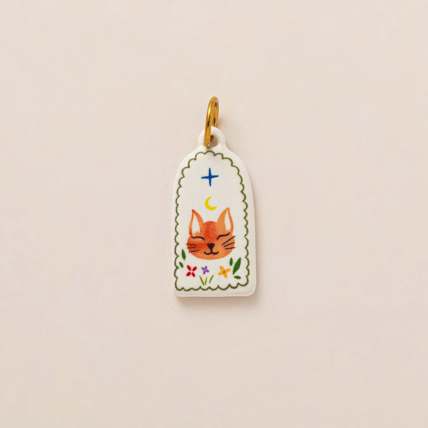 Vintage Cartoon 18K Gold Plated Drip Oil Stainless Steel Charm Bar for Women