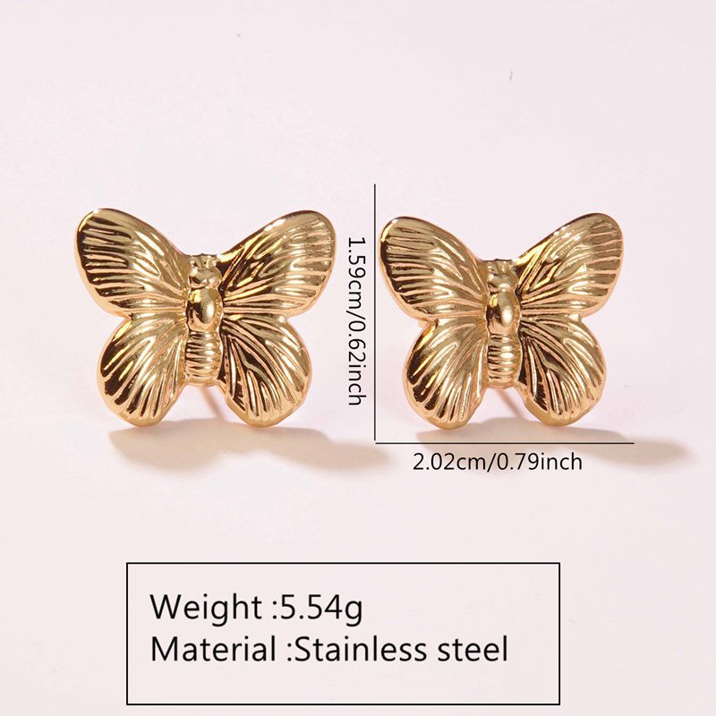 Elegant Gold Plated Stainless Steel Leaf Earrings for Women