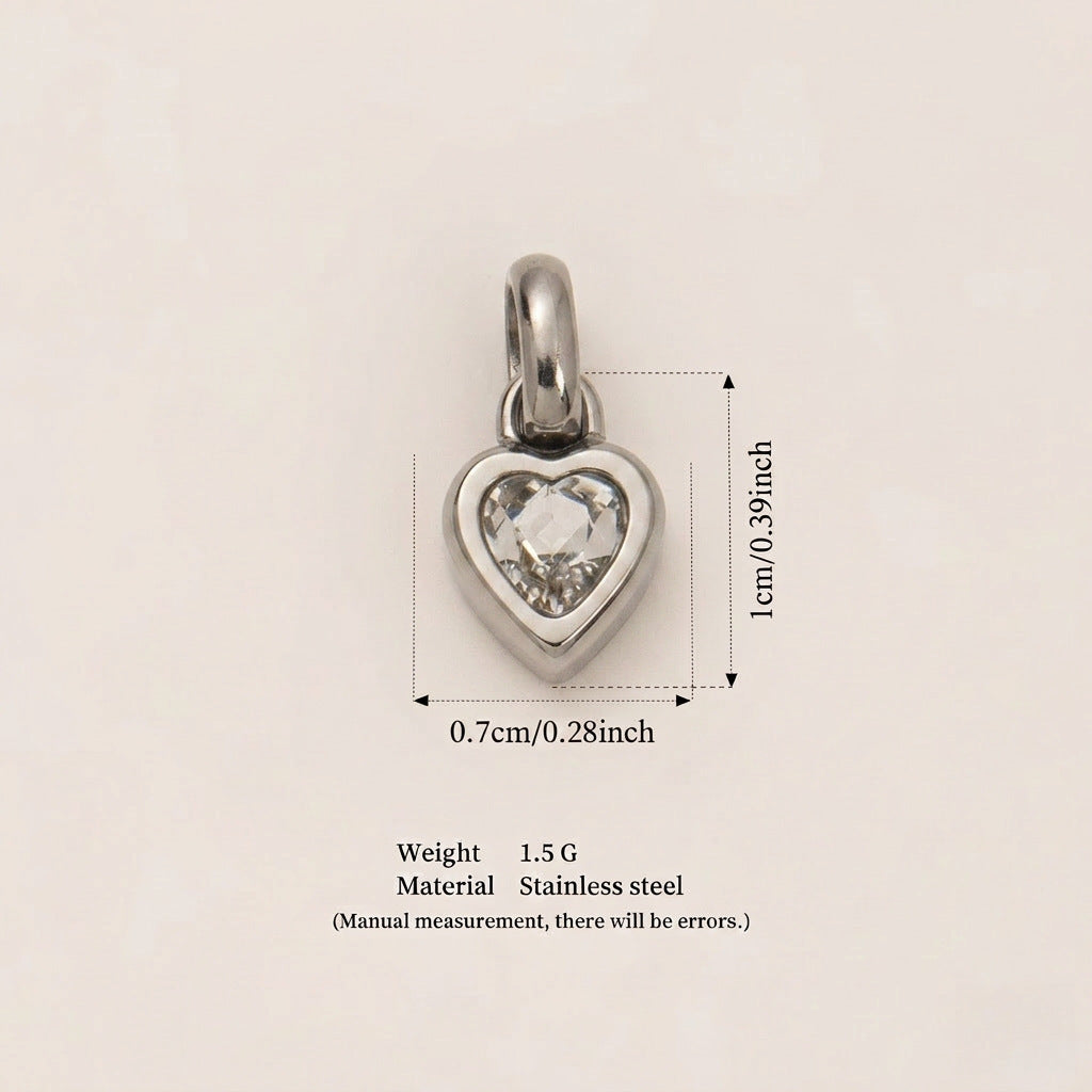 Minimalist Stainless Steel Heart Letter DIY Charm Bar Pendant Plated Necklace for Women