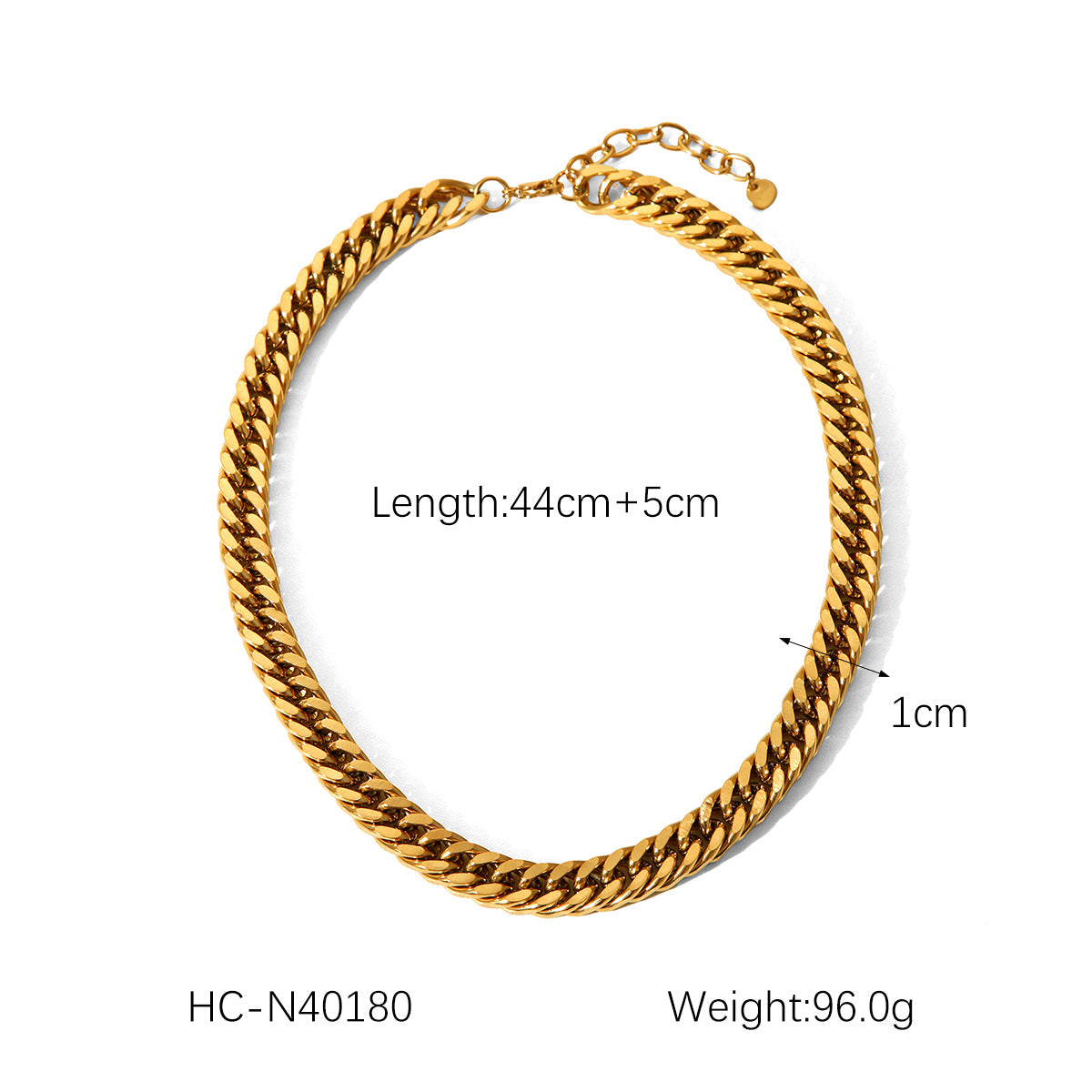 Fashionable 18K Gold Plated Geometric Stainless Steel Cuban Chain Necklace for Women