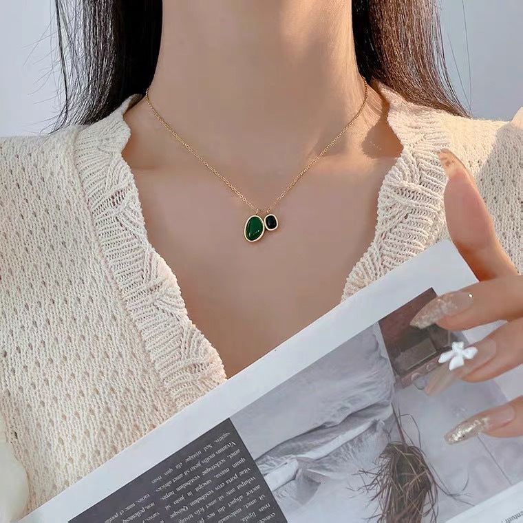 Minimalist Irregular Geometric Titanium Steel Necklace for Women with Cross Chain Design