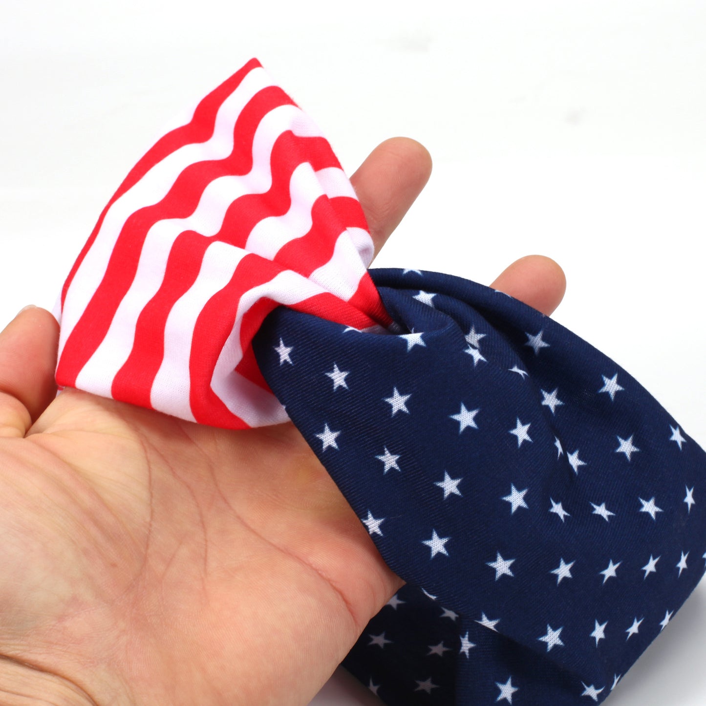 Fascia per Capelli Sportiva Stampa Foglie Bandiera Americana Rosso Bianco Blu a Strisce per Yoga Fitness Festa