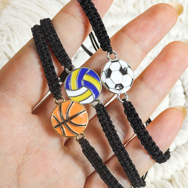 Sporty Geometric Alloy Woven Bracelet Unisex Adjustable Sports Bangle
