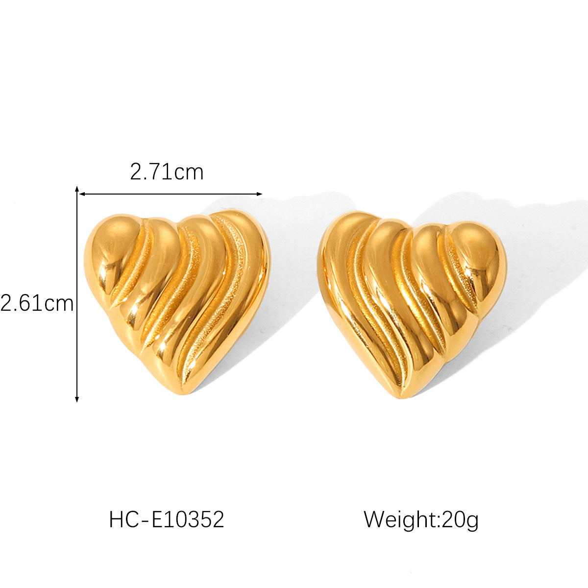 Minimalist Geometric Heart Stainless Steel Earrings for Women Hypoallergenic Fade-Resistant Titanium Steel Studs