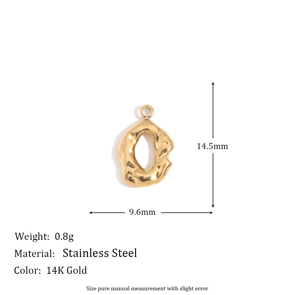 Minimalist Geometric Pendant with 14K Gold Plated Stainless Steel Round Heart Shape and Greek Key Pattern for DIY Jewelry Making