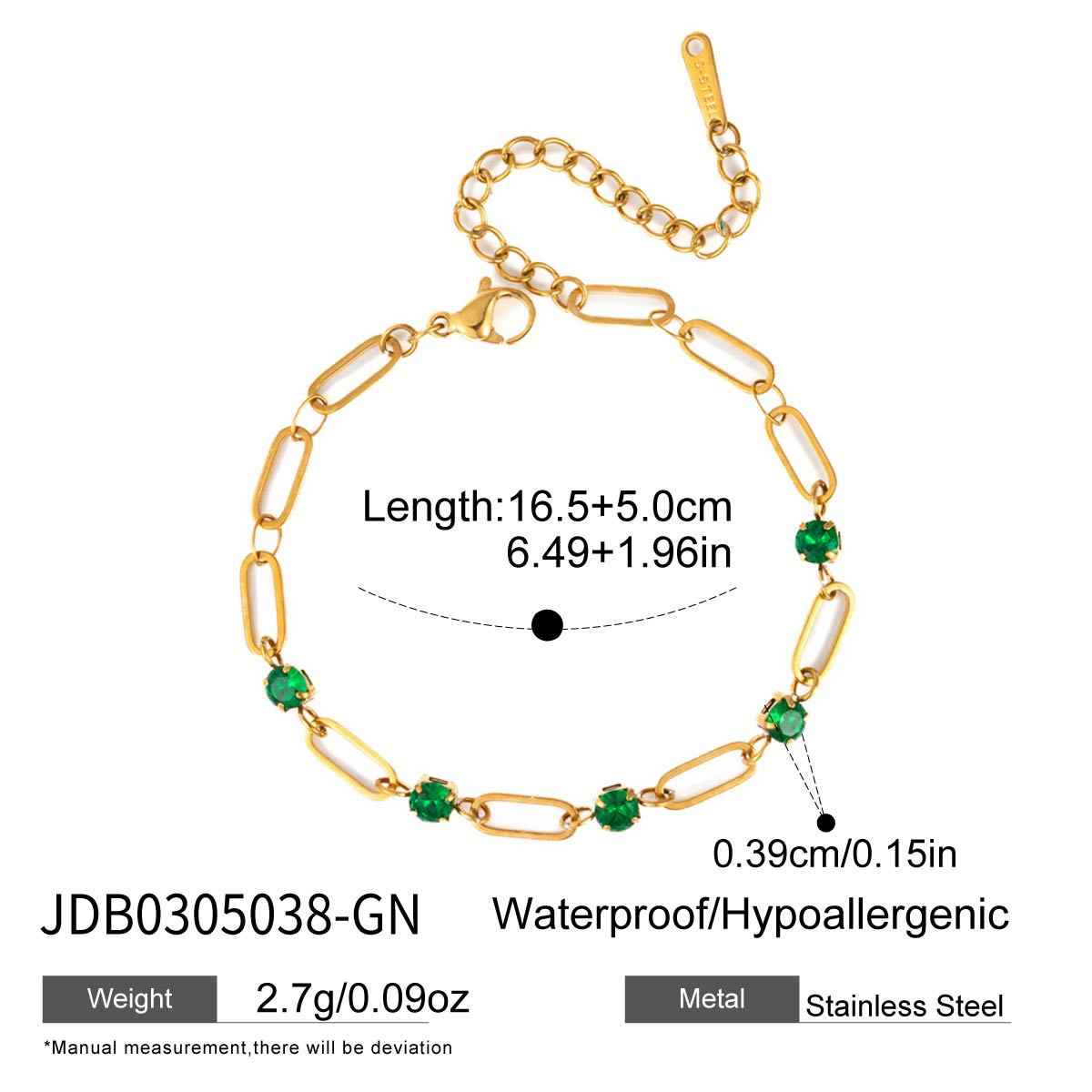 Elegant Geometric Stainless Steel Plated Bracelet with Cubic Zirconia for Women