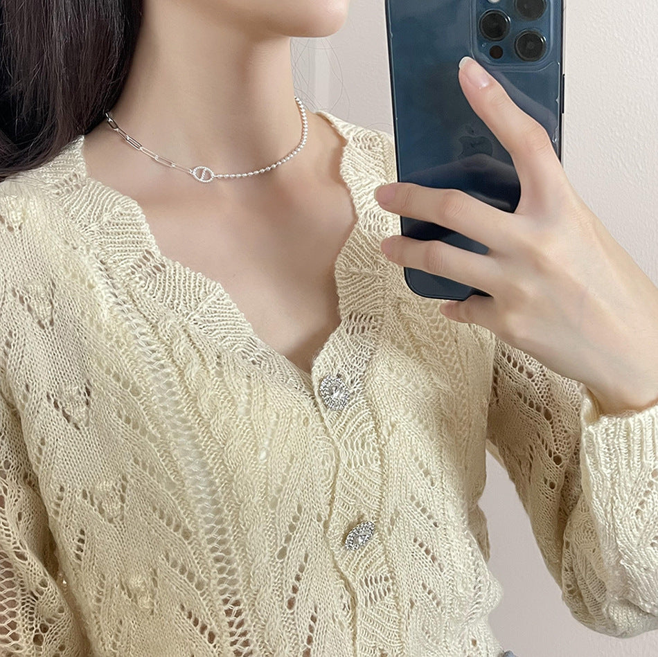 Minimalist Geometric Star Pendant Necklace in 925 Sterling Silver with Gold Plating on Beaded Chain