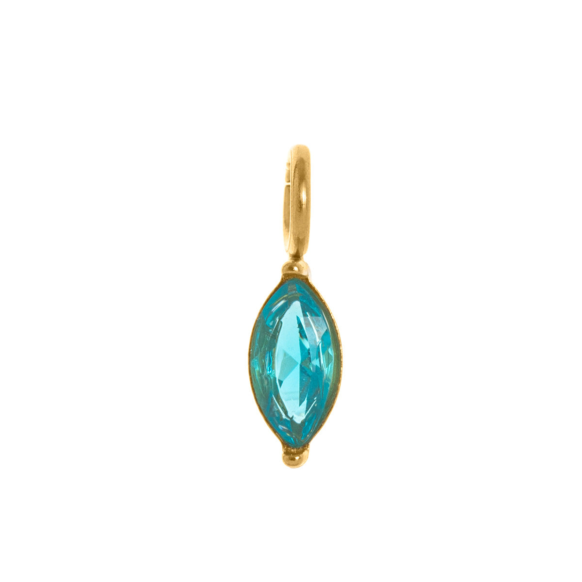 Elegant Teardrop Geometric Titanium Steel Cubic Zirconia Inlay Pendant Charm Bar Plated