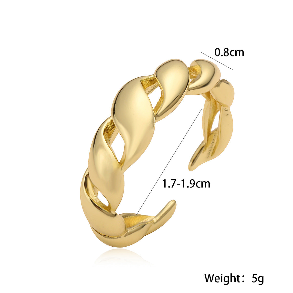 Minimalist Geometric Copper Ring with Gold Plating for Women, Irregular Texture, Stackable Fashion Band