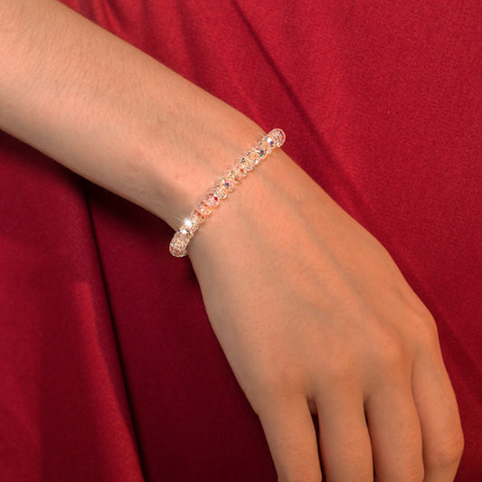 Sweet Minimalist Geometric Round Crystal Bracelet for Women