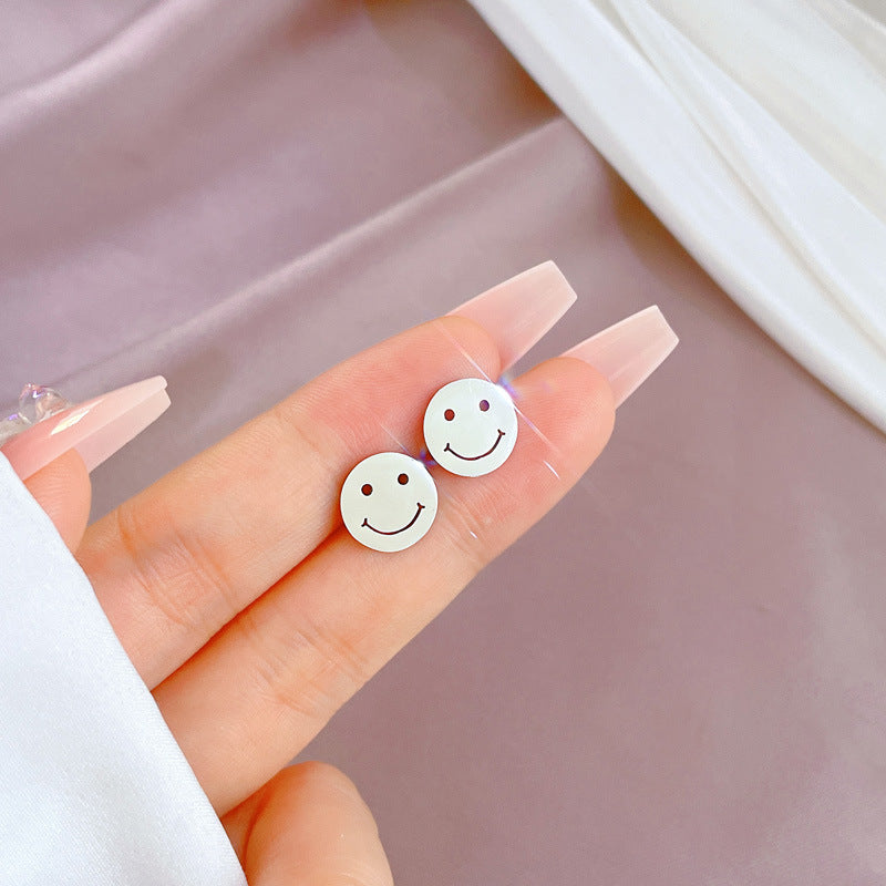 Minimalist Sweet Geometric Titanium Steel Plated Stud Earrings