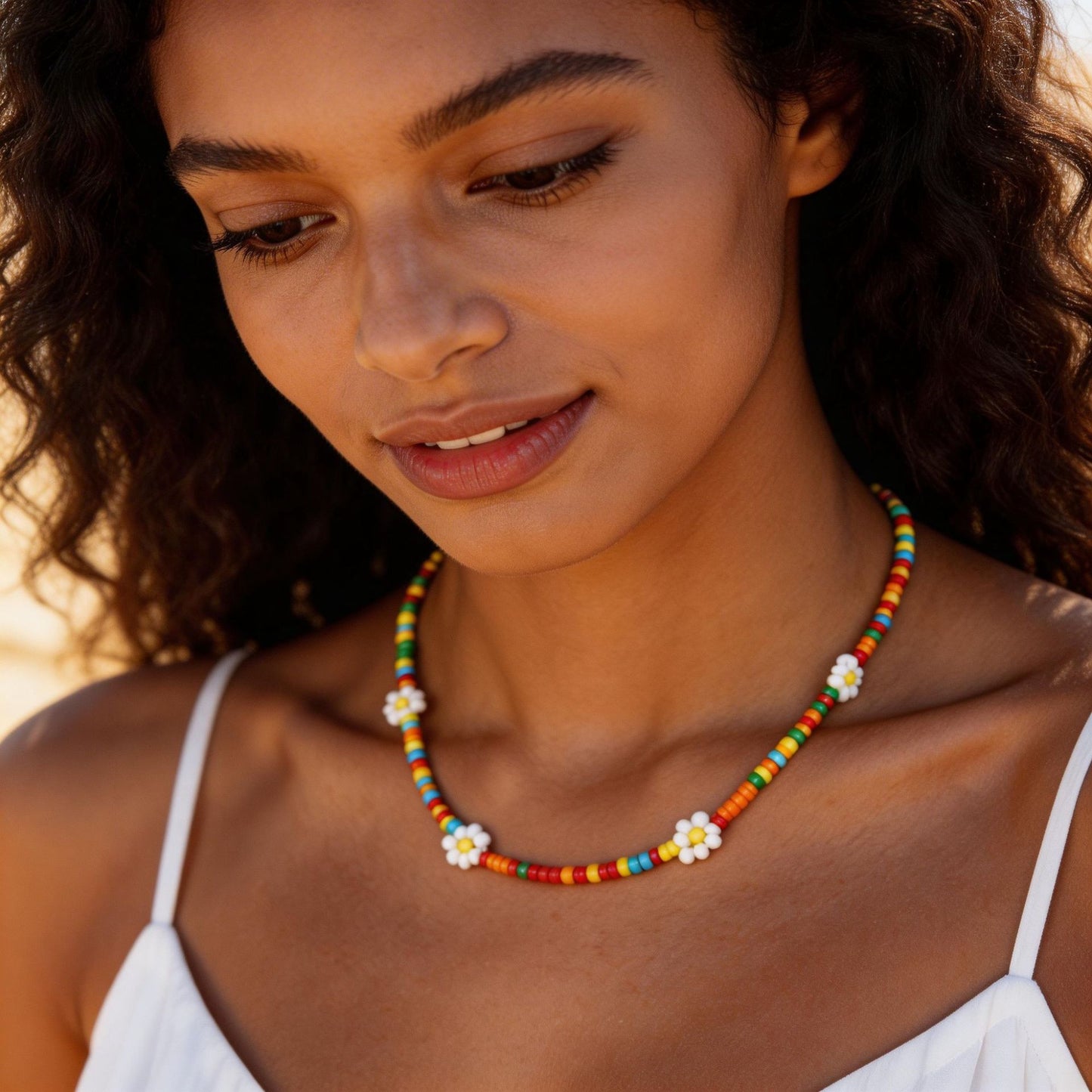 Geometric Heart Stainless Steel Necklace with Pearl and Floral Elements