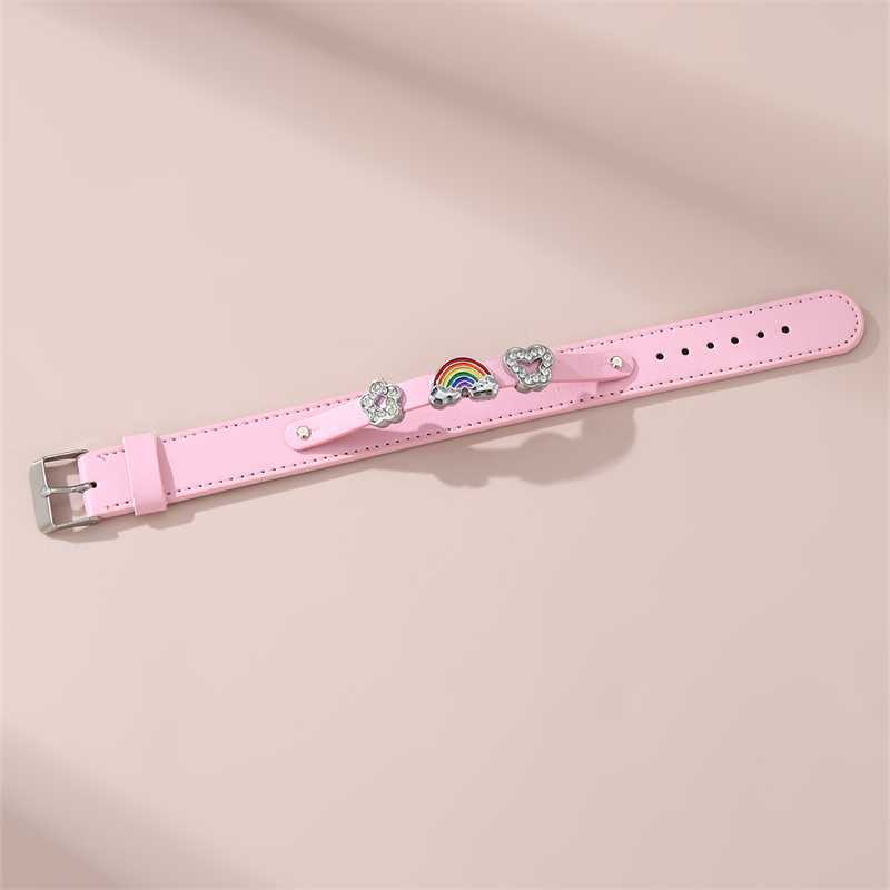 Pulsera de mariposa de resina estilo retro punk con diamantes de imitación para niñas con acabado artesanal
