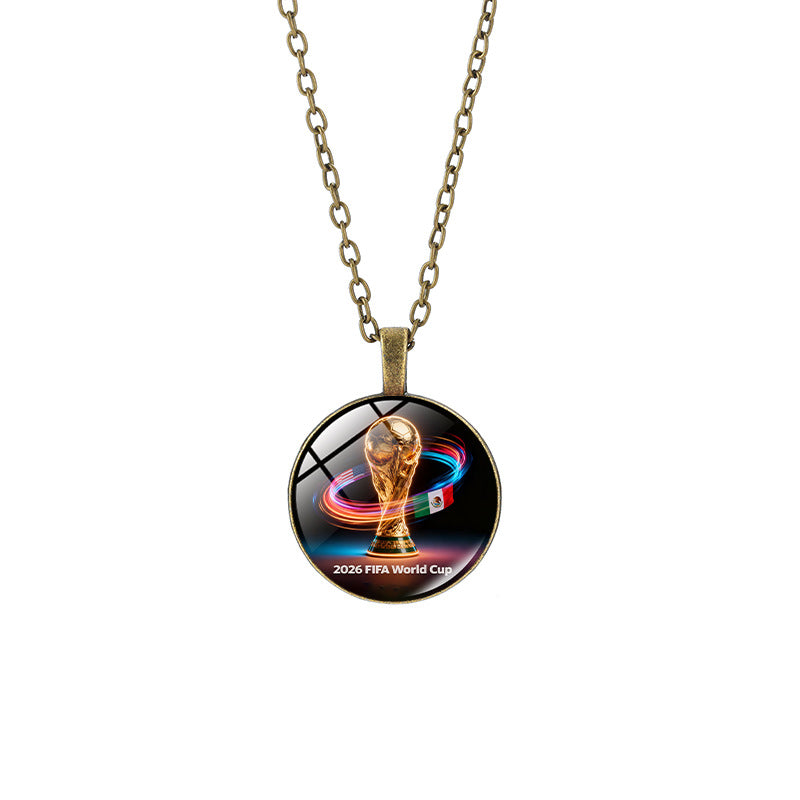 Vintage Sporty Geometric Alloy Pendant Necklace with Crystal Charm for Unisex