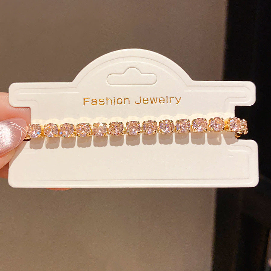 Luxury Elegant Geometric Square Brass Plated Bracelet with Cubic Zirconia Inlay for Women