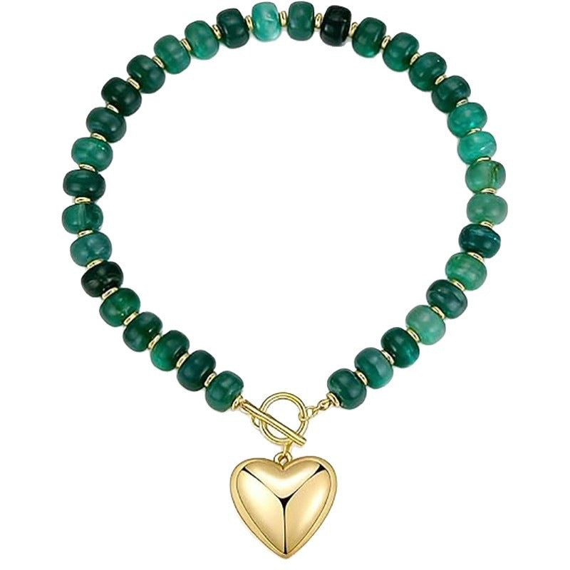 Vintage Bohemian Heart Resin Acrylic Pendant Necklace for Women