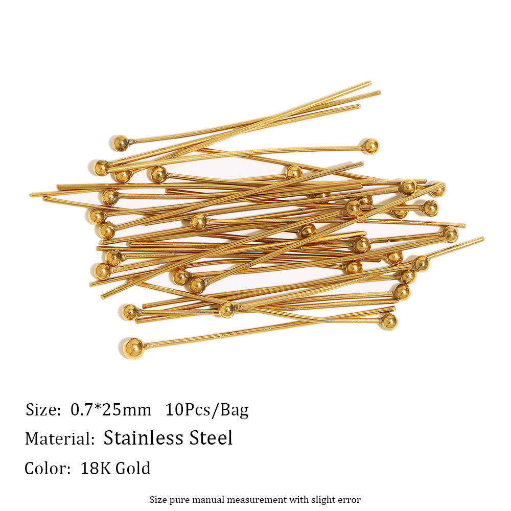 Minimalist Stainless Steel 18K Gold Plated Round DIY Charm Bar Findings