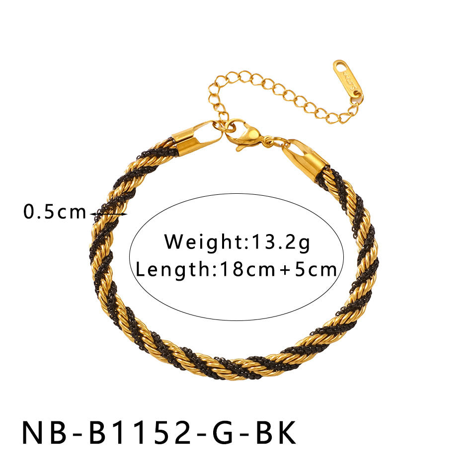 Collana Minimalista in Zirconia a Forma di Petalo in Acciaio Inox con Placcatura Sottovuoto in Oro 18K da Donna — Delicata Catena Clavicolare