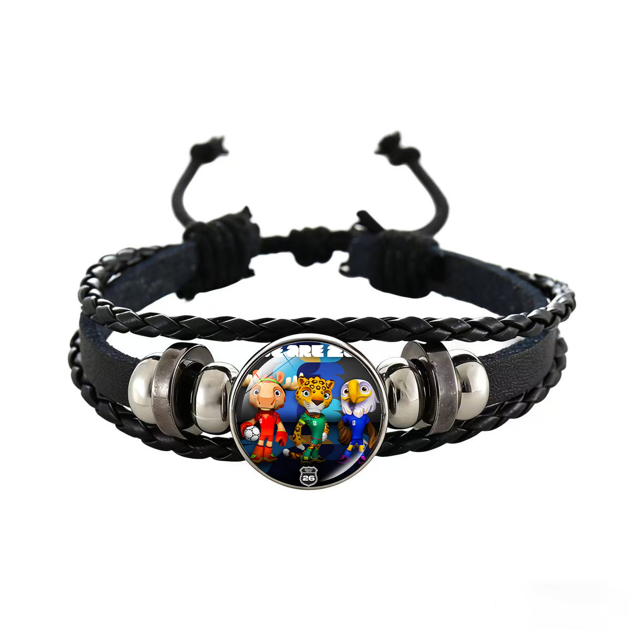 Unisex Cartoon Geometric Leather Bracelet Adjustable Wristband