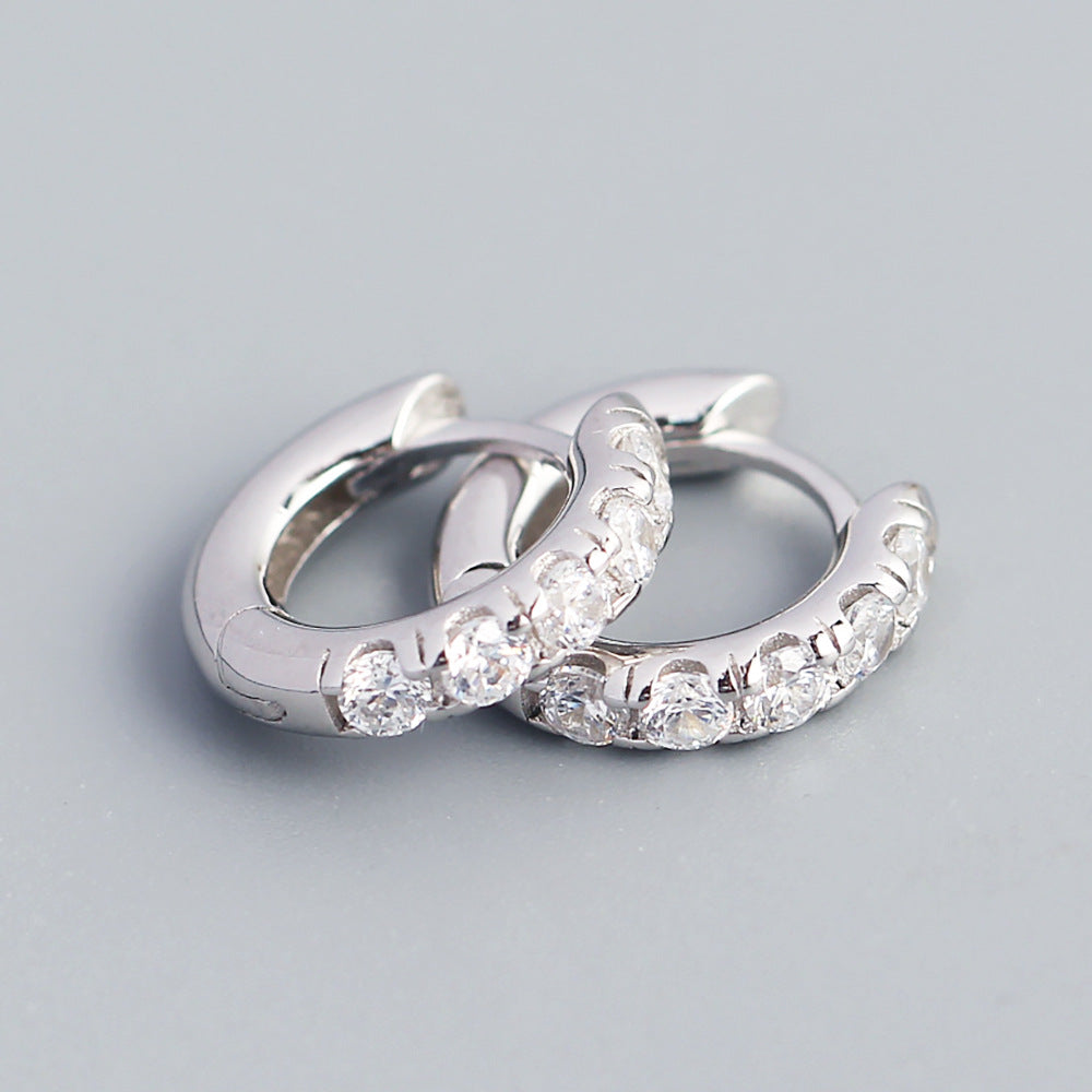 Orecchini a Cerchio di Lusso in Argento Sterling 925 con Zirconi Cubici Colorati Geometrici