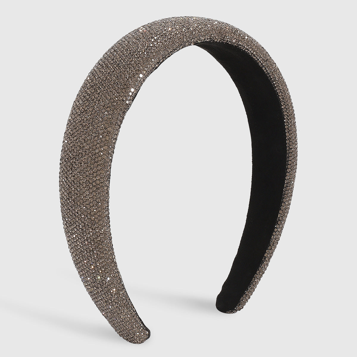 Cerchietto Geometrico con Strass "Sweet-Edgy" per Donna con Base Spessa in Spugna e Design Scintillante di Ispirazione Vintage