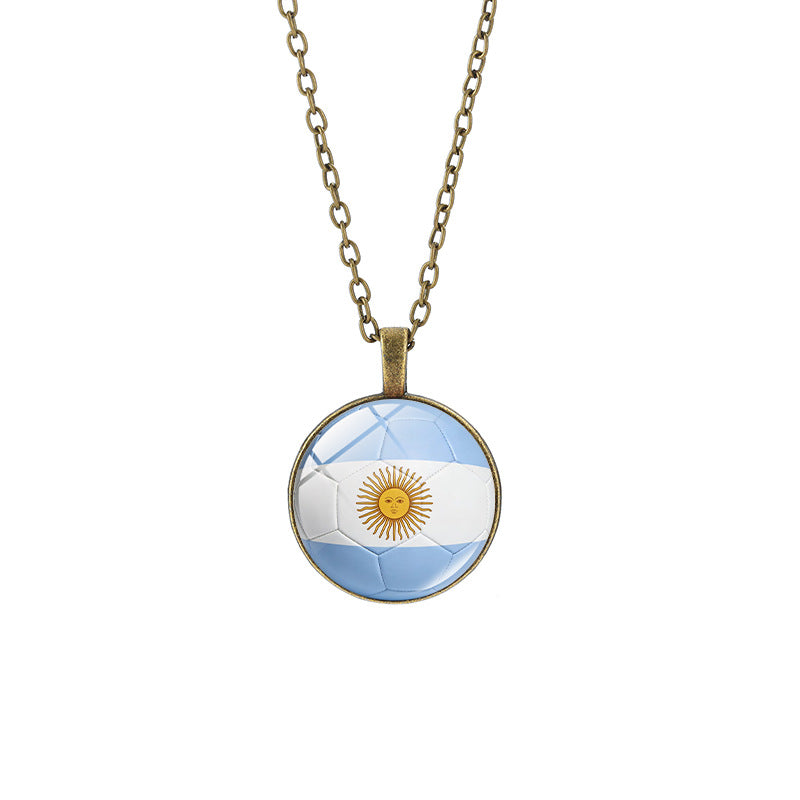 Sporty Round Geometric Alloy Plated Pendant Necklace with Crystal Charm for Unisex