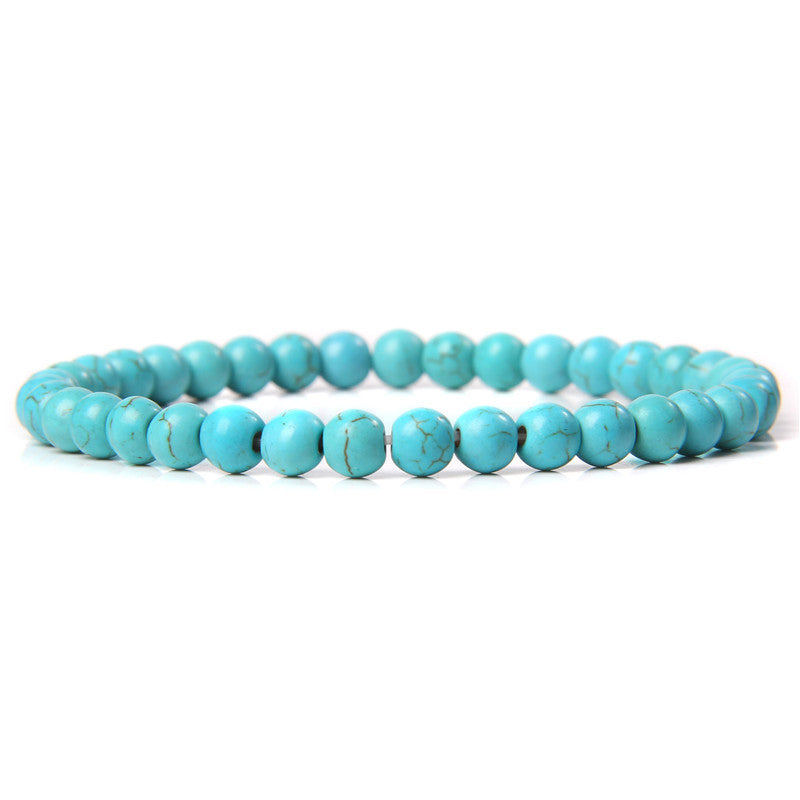 Elegant Casual Geometric Natural Agate Beaded Bracelet Unisex 6mm