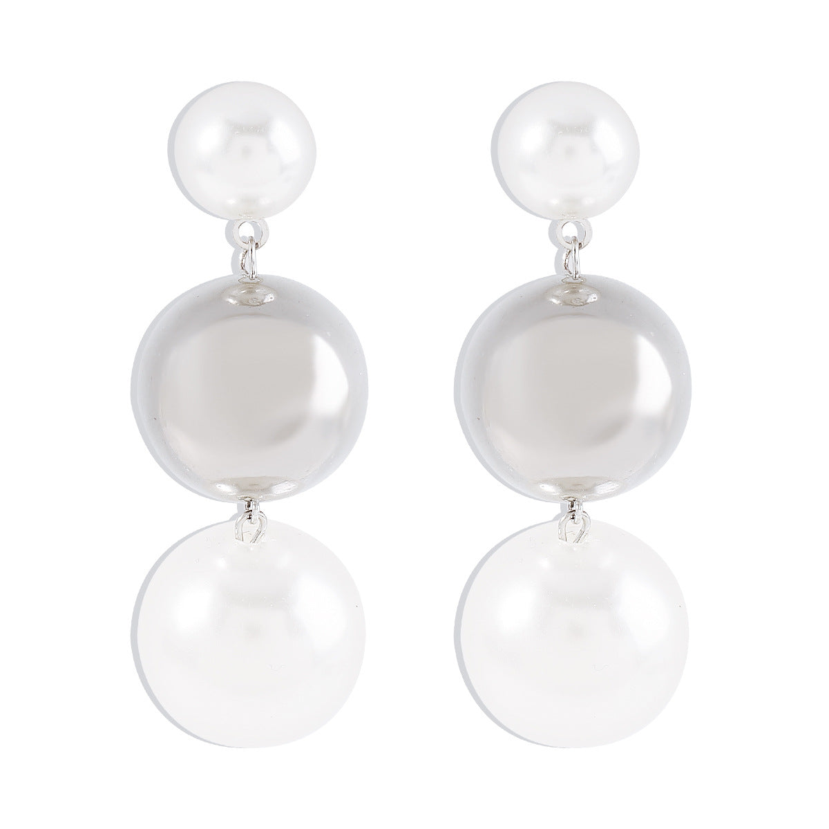 Pendientes de perlas geométricos con flecos, dulces y atrevidos, para mujer, con base de hierro y acabado artesanal