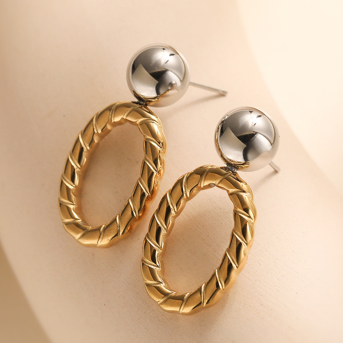 Minimalist Geometric 18K Gold Plated Stainless Steel Earrings for Women