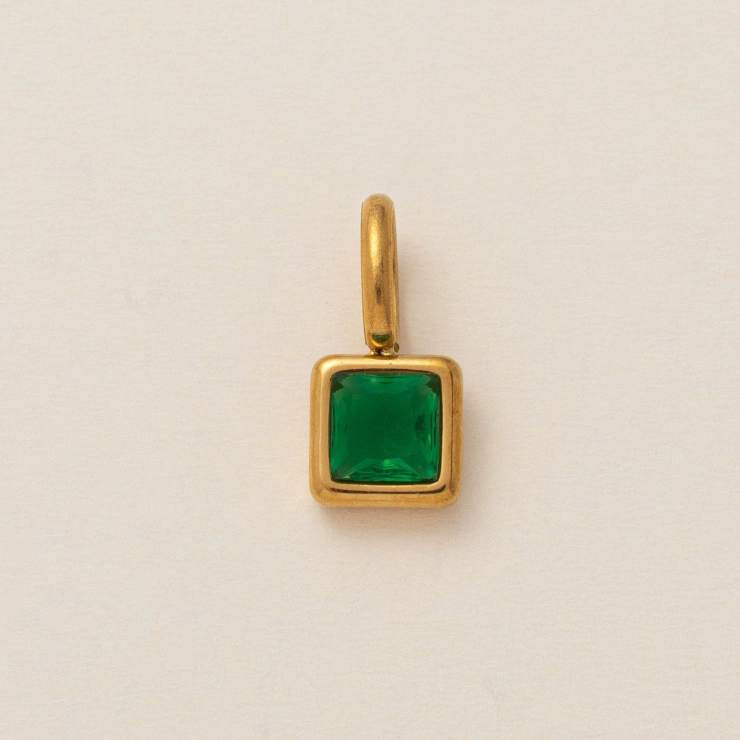 Vintage Geometric Stainless Steel 18K Gold PVD Plated DIY Charm Bar Necklace with 12 Birthstones