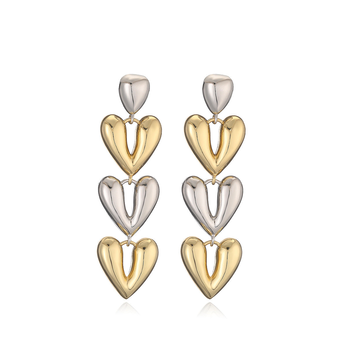 Orecchini minimalisti in rame placcato oro a forma di cuore con design irregolare da donna