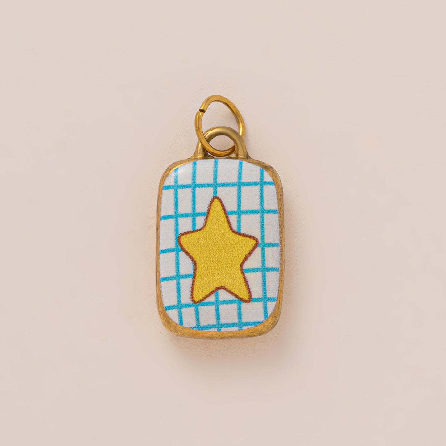 Vintage 18K Gold Plated Stainless Steel Pendant Charm Bar for Women
