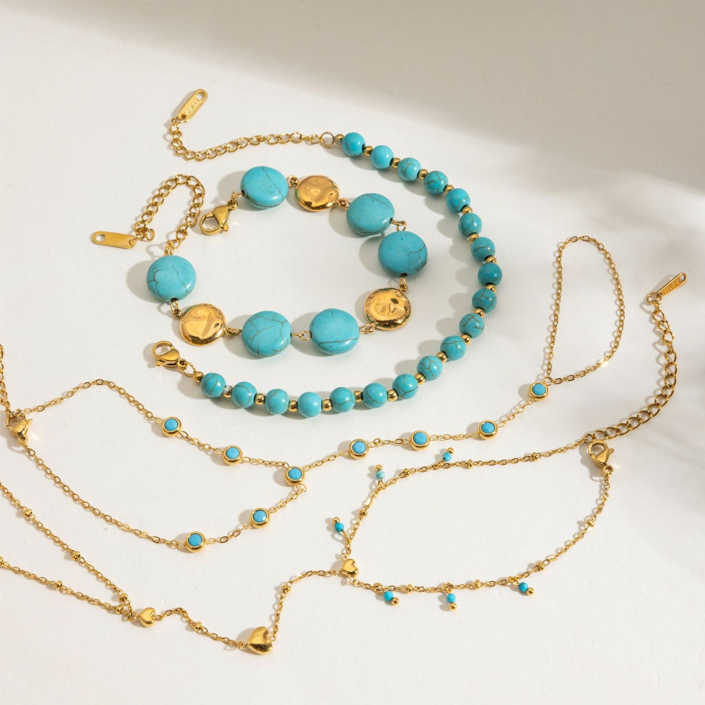 Parure di Bracciale e Anello Geometrici da Donna in Acciaio Inossidabile Placcato, dal Fascino Minimalista e di Lusso