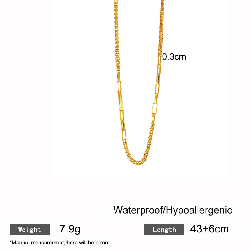 Woven Heart Geometric Titanium Steel Plated Necklace for Unisex