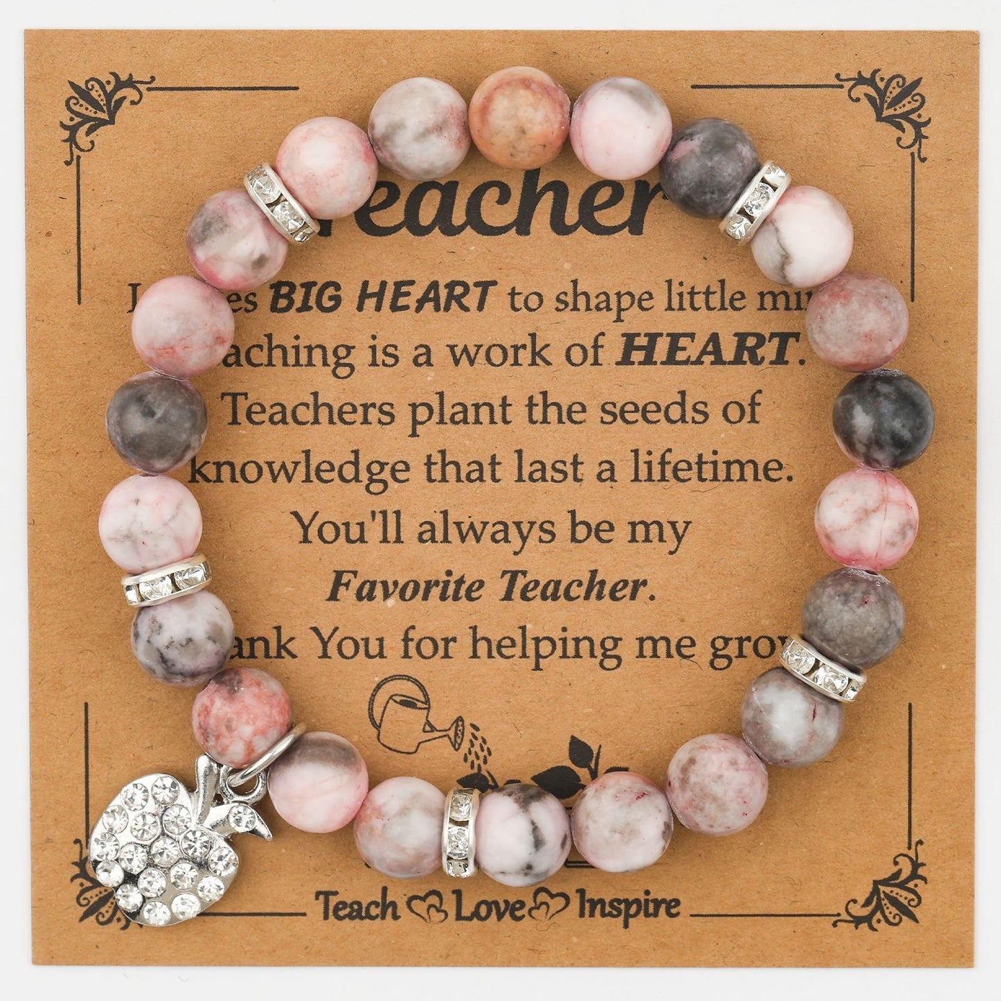 Minimalist Rhinestone Apple Charm Bracelet Unisex Fashion Jewelry Gift