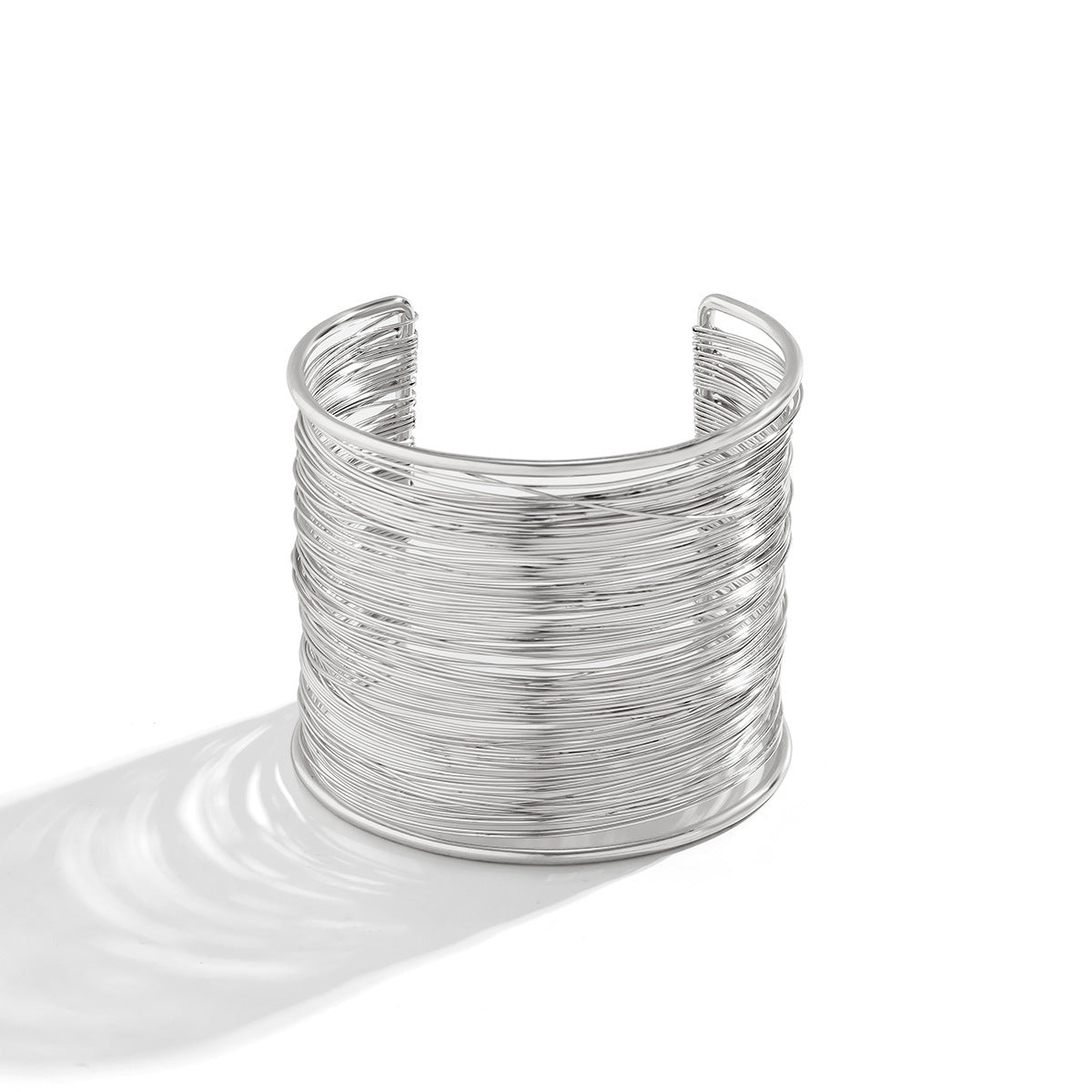 Irregular Geometric Plated Metal Cuff Bracelet Set
