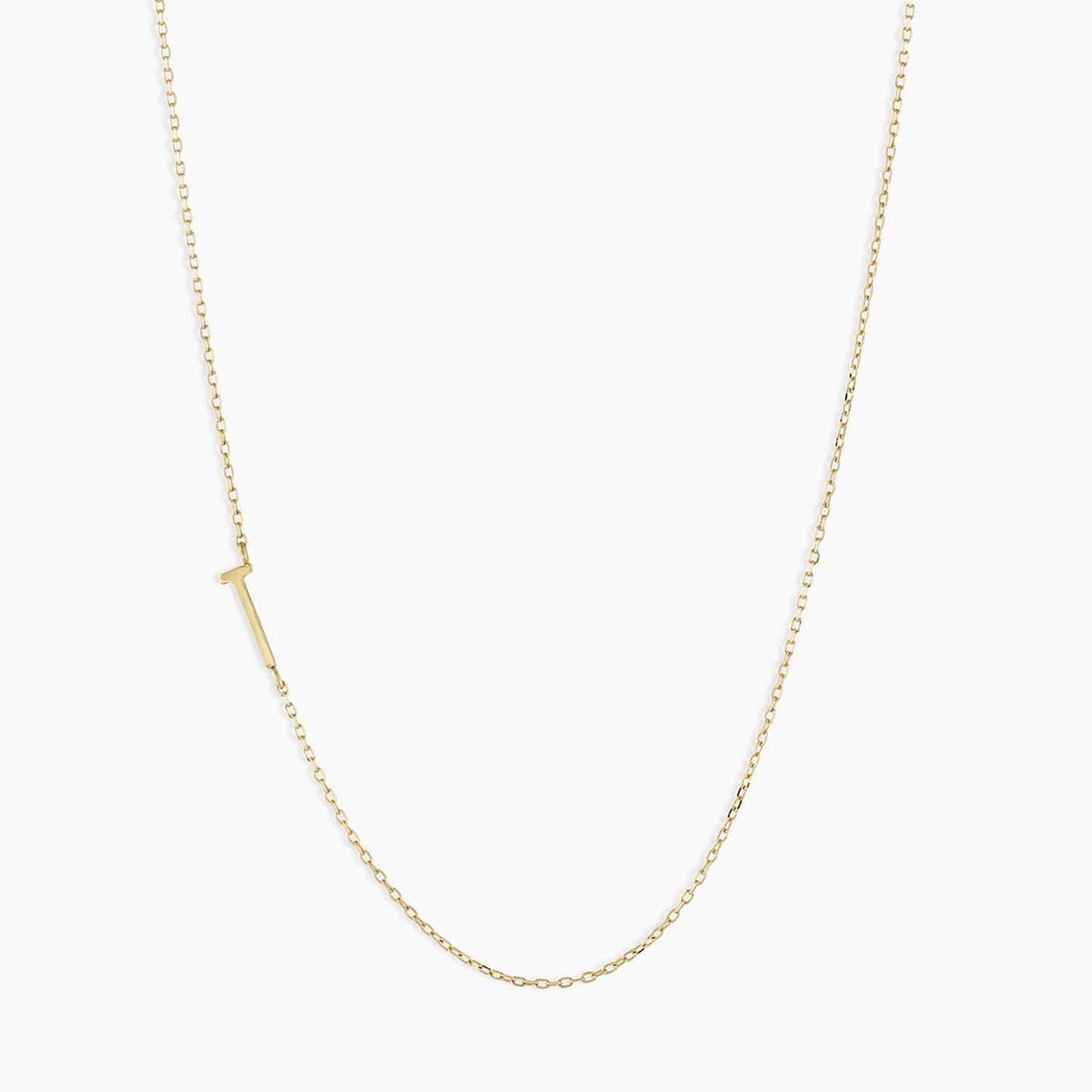 Collana con ciondolo a lettera maiuscola minimalista in acciaio inossidabile da donna con catena a maglie e finitura placcata