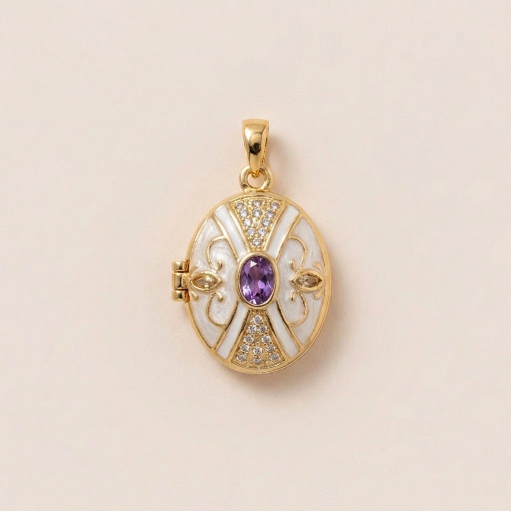Vintage 18K Gold Plated Brass Heart Pendant Drip Oil DIY Charm Bar